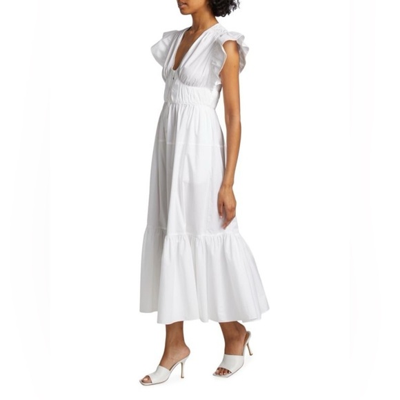 New! DEREK LAM 10 CROSBY 🤍 Greta Poplin A Line Midi Dress sz 2 NWT! - Picture 8 of 13